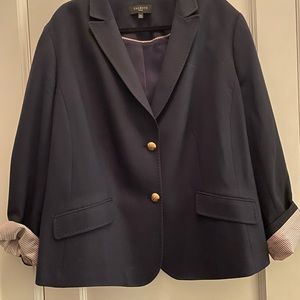 Talbots navy professional jacket front button